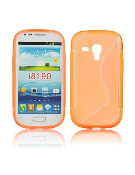 CUSTODIA GEL TPU SILICONE DOUBLE per SAMSUNG I8190 GALAXY S3 MINI, I8200 GALAXY S3 MINI VE COLORE ARANCIONE