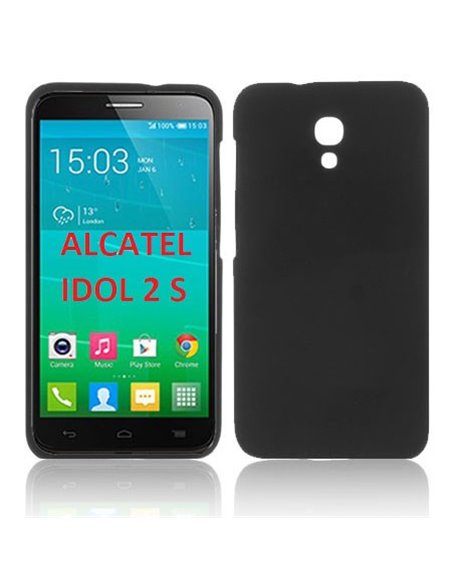 CUSTODIA BACK RIGIDA per ALCATEL ONE TOUCH IDOL 2S 6050 COLORE NERO