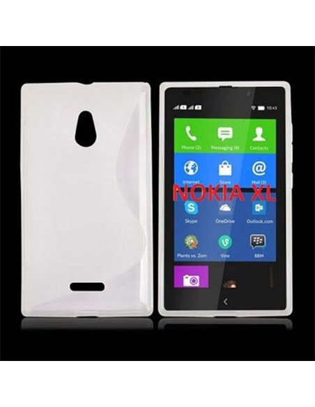 CUSTODIA GEL TPU SILICONE DOUBLE per NOKIA XL COLORE BIANCO