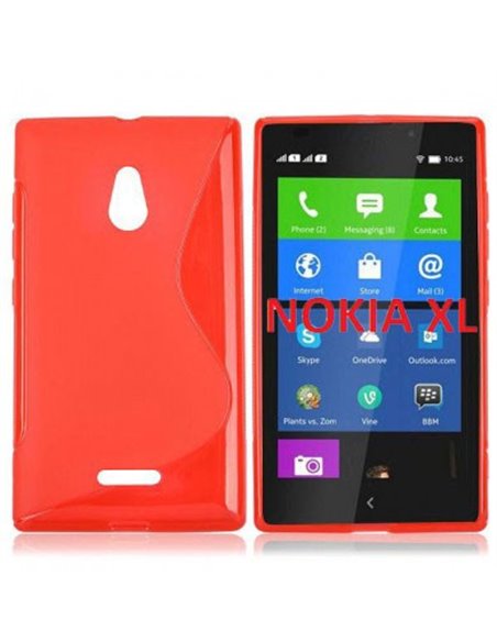 CUSTODIA GEL TPU SILICONE DOUBLE per NOKIA XL COLORE ROSSO