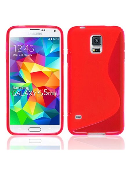 CUSTODIA GEL TPU SILICONE DOUBLE per SAMSUNG G800 GALAXY S5 MINI COLORE ROSSO