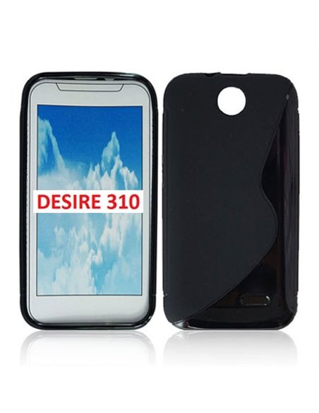 CUSTODIA GEL TPU SILICONE DOUBLE per HTC DESIRE 310 COLORE NERO