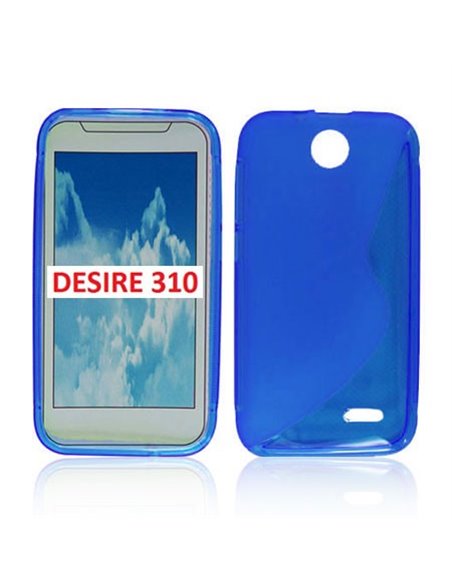 CUSTODIA GEL TPU SILICONE DOUBLE per HTC DESIRE 310 COLORE BLU