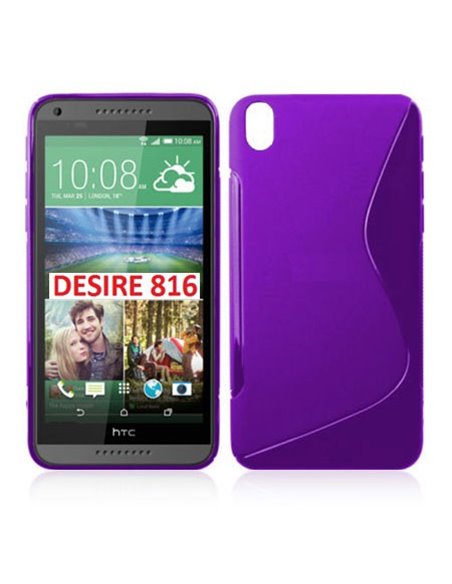 CUSTODIA GEL TPU SILICONE DOUBLE per HTC DESIRE 816, DESIRE 816G DUAL SIM COLORE VIOLA