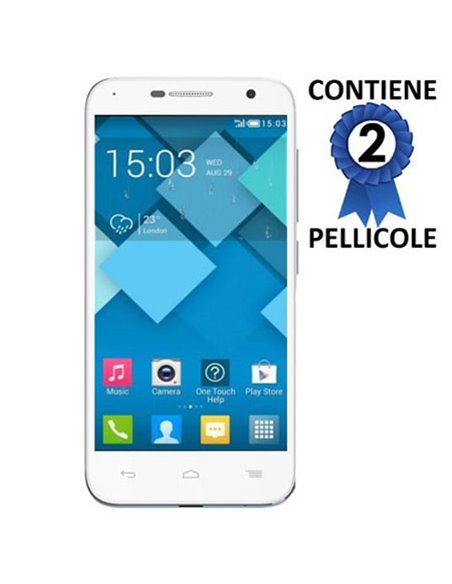 PELLICOLA PROTEGGI DISPLAY per ALCATEL IDOL 2 MINI, ONE TOUCH 6016 CONFEZIONE 2 PEZZI