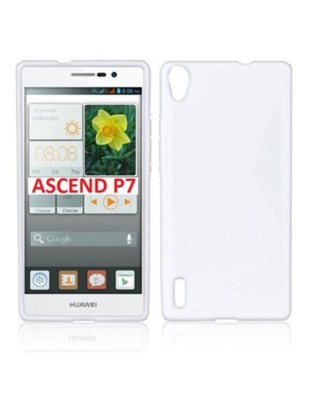 CUSTODIA GEL TPU SILICONE DOUBLE per HUAWEI ASCEND P7 COLORE BIANCO