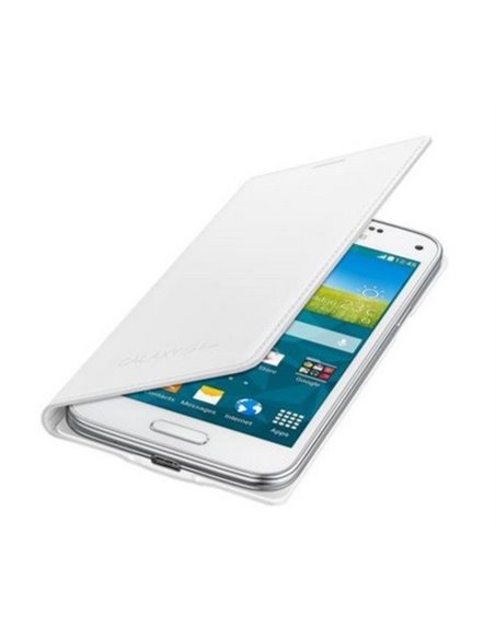 CUSTODIA FLIP COVER ORIGINALE SAMSUNG COLORE BIANCO per G800 GALAXY S5 MINI EF-FG800BWEGWW BLISTER