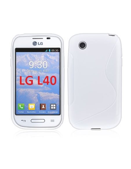 CUSTODIA GEL TPU SILICONE DOUBLE per LG L35 D150, L40 D160, L40 Dual Sim D170 COLORE BIANCO