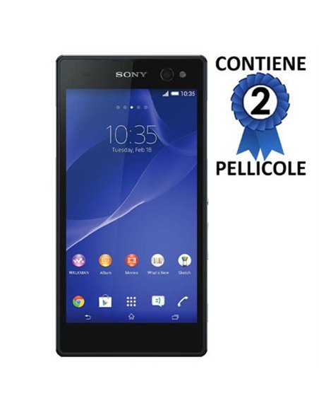 PELLICOLA PROTEGGI DISPLAY per SONY XPERIA C3 D2533 CONFEZIONE 2 PEZZI