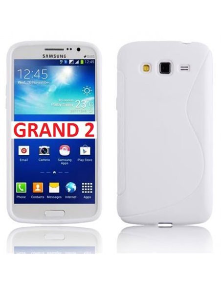 CUSTODIA GEL TPU SILICONE DOUBLE per SAMSUNG G7106 GALAXY GRAND 2, G7100, G7102, G7105 COLORE BIANCO