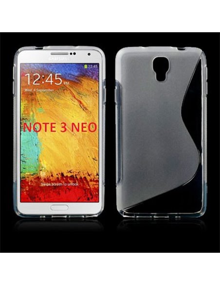 CUSTODIA GEL TPU SILICONE DOUBLE per SAMSUNG N7500 GALAXY NOTE 3 NEO, N7502 COLORE BIANCO-TRASPARENTE