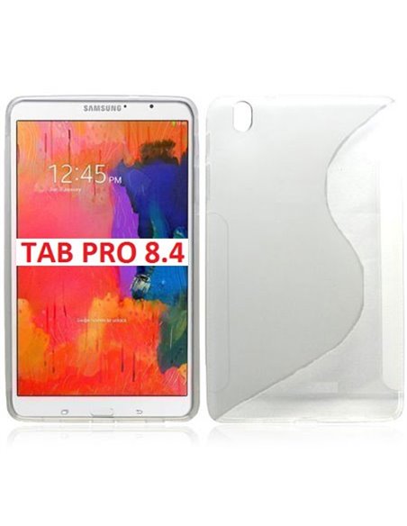 CUSTODIA GEL TPU SILICONE DOUBLE per SAMSUNG GALAXY TAB PRO 8.4 COLORE BIANCO-TRASPARENTE