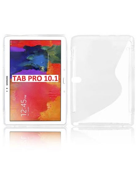 CUSTODIA GEL TPU SILICONE DOUBLE per SAMSUNG GALAXY TAB PRO 10.1, SM-T520, SM-T525 COLORE BIANCO-TRASPARENTE