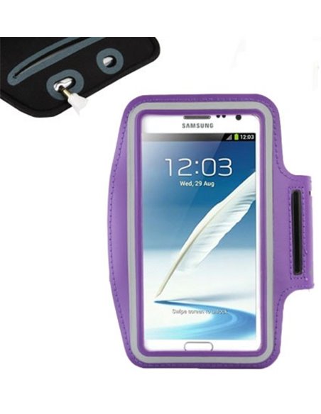 CUSTODIA DA BRACCIO per SAMSUNG N7100 GALAXY NOTE 2, N9000 GALAXY NOTE 3 E MODELLI SIMILARI COLORE VIOLA