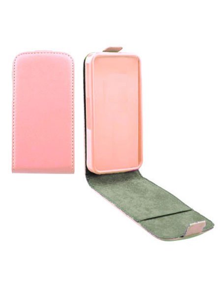 CUSTODIA FLIP VERTICALE SLIM PELLE per SAMSUNG G386 GALAXY CORE LTE, G3518 CON INTERNO IN TPU SILICONE COLORE ROSA