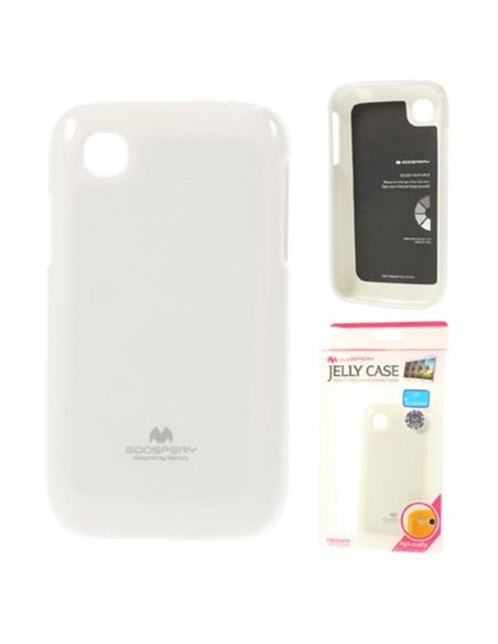 CUSTODIA GEL TPU SILICONE per LG L35 D150, L40 D160, L40 Dual Sim D170 COLORE BIANCO LUCIDO CON GLITTER ALTA QUALITA' MERCURY BL