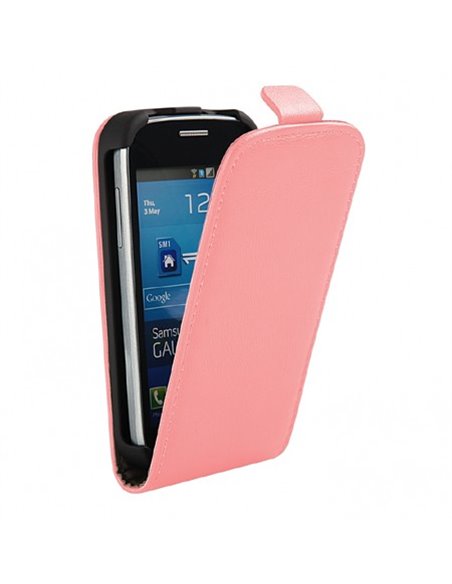 CUSTODIA FLIP VERTICALE SLIM PELLE per SAMSUNG S7390 GALAXY FRESH, S7392 GALAXY FRESH DUOS COLORE ROSA