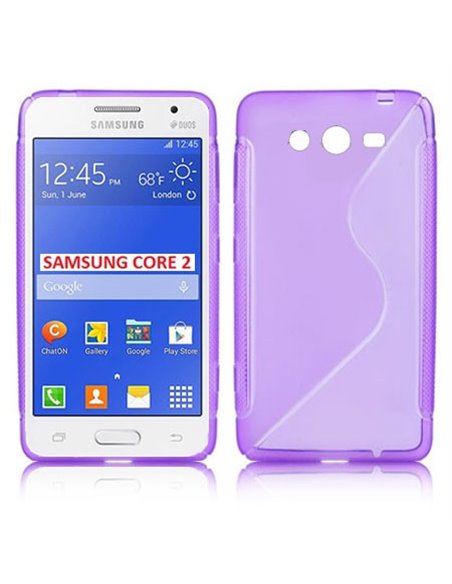 CUSTODIA GEL TPU SILICONE DOUBLE per SAMSUNG G355 GALAXY CORE 2 DUOS COLORE VIOLA