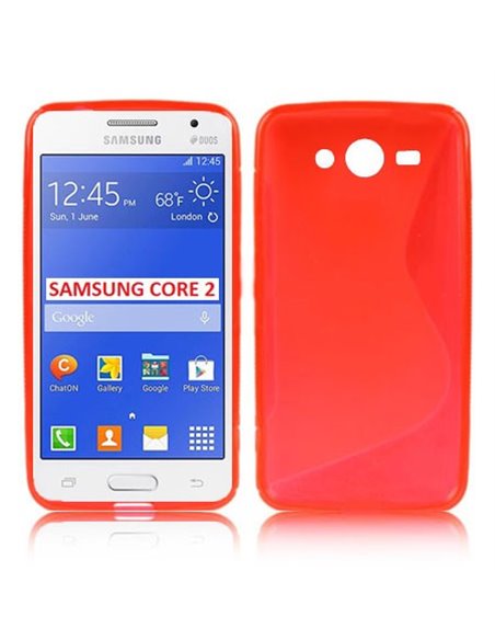 CUSTODIA GEL TPU SILICONE DOUBLE per SAMSUNG G355 GALAXY CORE 2 DUOS COLORE ROSSO