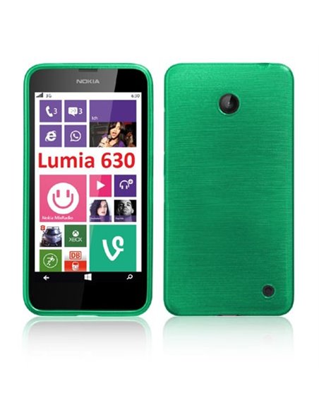 CUSTODIA TPU SILICONE per NOKIA LUMIA 630 COLORE VERDE EFFETTO METALLICO