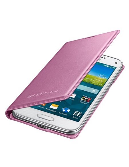 CUSTODIA FLIP COVER ORIGINALE SAMSUNG COLORE ROSA per G800 GALAXY S5 MINI EF-FG800BPEGWW BLISTER