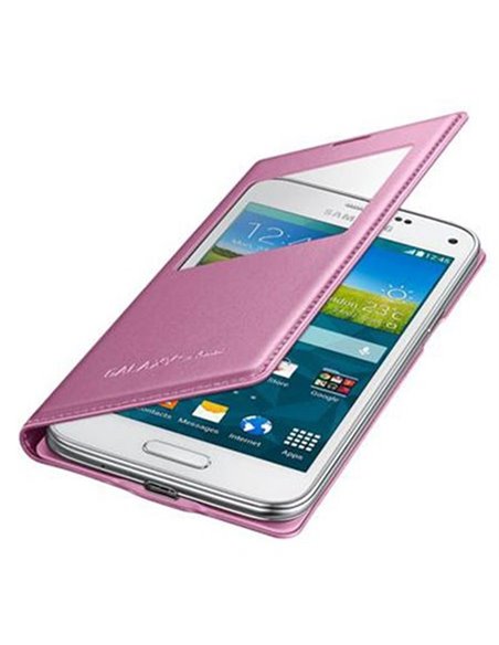 CUSTODIA S VIEW COVER ORIGINALE SAMSUNG COLORE ROSA per G800 GALAXY S5 MINI CON FINESTRA ID EF-CG800BPEGWW BLISTER