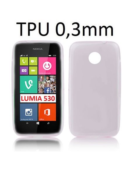 CUSTODIA GEL TPU SILICONE ULTRA SLIM 0,3mm per NOKIA LUMIA 530 COLORE ROSA TRASPARENTE