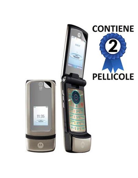 PELLICOLA PROTEGGI DISPLAY per MOTOROLA KRZR K3 CONFEZIONE 2 PEZZI