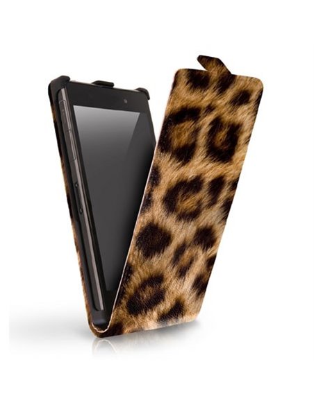 CUSTODIA FLIP VERTICALE SLIM SIMILPELLE per SAMSUNG G900F GALAXY S5, GALAXY S5 NEO G903F, GALAXY S5 PLUS FANTASIA LEOPARDO