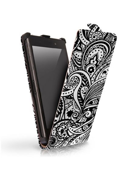 CUSTODIA FLIP VERTICALE SLIM PELLE per SAMSUNG S7562 GALAXY S DUOS, S7560 GALAXY TREND, S7580 FANTASIA PAISLEY