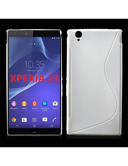 CUSTODIA GEL TPU SILICONE DOUBLE per SONY XPERIA Z3 COLORE BIANCO