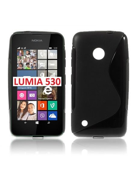 CUSTODIA GEL TPU SILICONE DOUBLE per NOKIA LUMIA 530 COLORE NERO