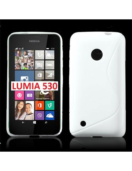 CUSTODIA GEL TPU SILICONE DOUBLE per NOKIA LUMIA 530 COLORE BIANCO