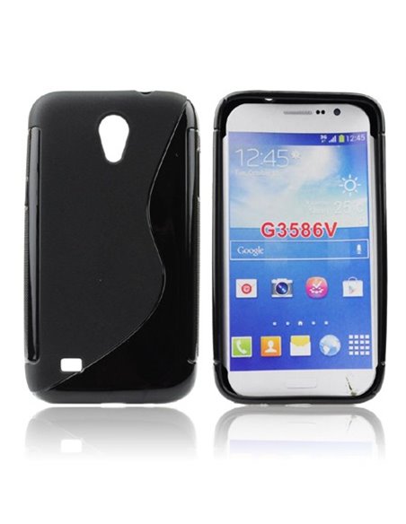 CUSTODIA GEL TPU SILICONE DOUBLE per SAMSUNG G3586 GALAXY CORE LITE COLORE NERO