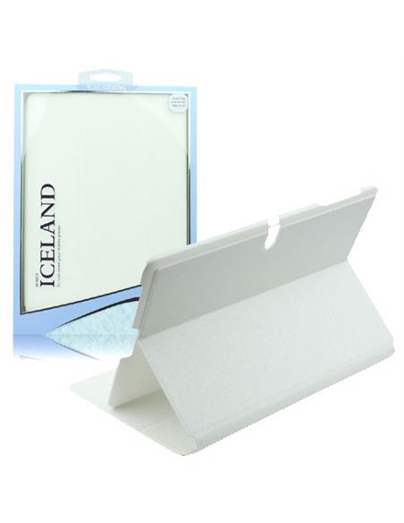 CUSTODIA BOOK ORIZZONTALE per SAMSUNG GALAXY SM-T805 TAB S, SM-T800, SM-T801 10.5' POLLICI CON STAND BIANCO ICELAND BLISTER