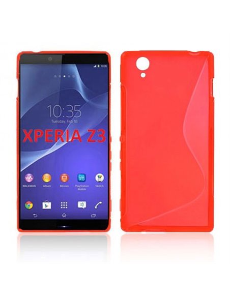 CUSTODIA GEL TPU SILICONE DOUBLE per SONY XPERIA Z3 COLORE ROSSO