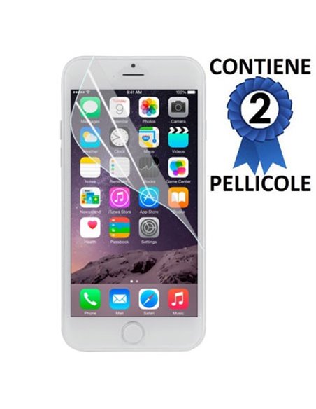 PELLICOLA PROTEGGI DISPLAY per APPLE IPHONE 6, IPHONE 6S 4.7' POLLICI CONFEZIONE 2 PEZZI