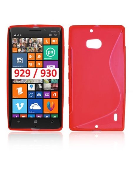 CUSTODIA GEL TPU SILICONE DOUBLE per NOKIA LUMIA ICON 929, LUMIA 930 COLORE ROSSO