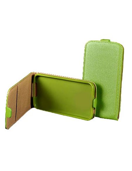 CUSTODIA FLIP VERTICALE SLIM PELLE per LG G3 D850, D855, LS990 CON INTERNO IN TPU SILICONE COLORE VERDE