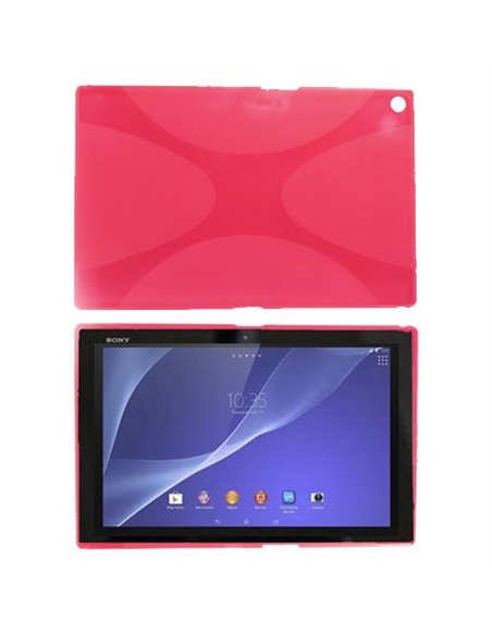 CUSTODIA GEL TPU SILICONE DOUBLE X-LINE per SONY XPERIA Z2 TABLET LTE, XPERIA Z2 TABLET WI-FI, 10.1' POLLICI ROSA