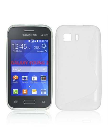 CUSTODIA GEL TPU SILICONE DOUBLE per SAMSUNG G130 GALAXY YOUNG 2 COLORE BIANCO