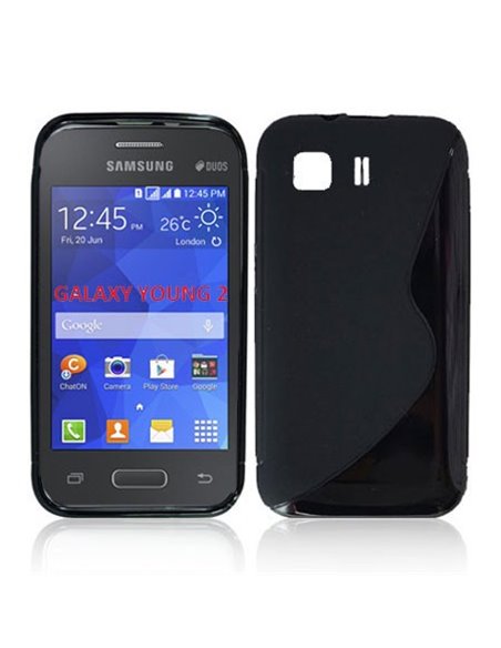 CUSTODIA GEL TPU SILICONE DOUBLE per SAMSUNG G130 GALAXY YOUNG 2 COLORE NERO