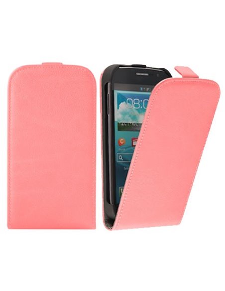 CUSTODIA FLIP VERTICALE SLIM PELLE per SAMSUNG I9080 GALAXY GRAND, I9060 GALAXY GRAND NEO COLORE ROSA