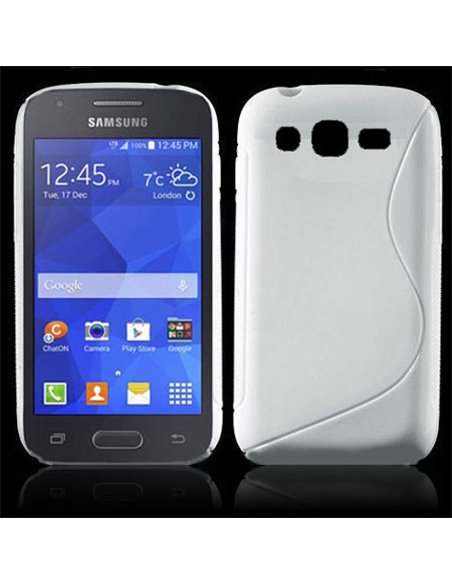 CUSTODIA GEL TPU SILICONE DOUBLE per SAMSUNG G313H GALAXY TREND 2, G318 TREND 2 LITE COLORE BIANCO