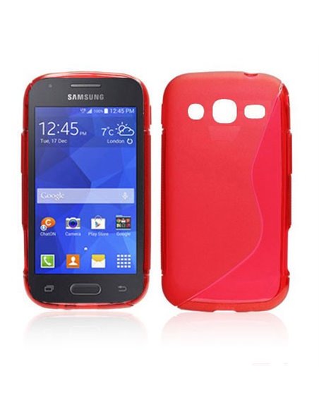 CUSTODIA GEL TPU SILICONE DOUBLE per SAMSUNG G313H GALAXY TREND 2, G318 TREND 2 LITE COLORE ROSSO