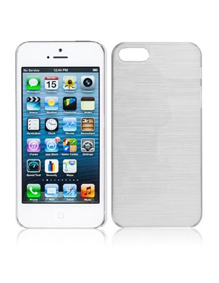 CUSTODIA TPU SILICONE per APPLE IPHONE 5, 5s COLORE BIANCO EFFETTO METALLICO