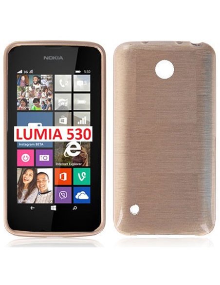 CUSTODIA TPU SILICONE per NOKIA LUMIA 530 COLORE ORO EFFETTO METALLICO