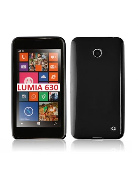 CUSTODIA GEL TPU SILICONE LUCIDA per NOKIA LUMIA 630 COLORE NERO