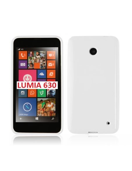 CUSTODIA GEL TPU SILICONE LUCIDA per NOKIA LUMIA 630 COLORE BIANCO