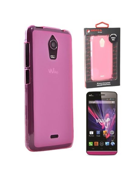 CUSTODIA GEL TPU SILICONE per WIKO WAX COLORE ROSA ALTA QUALITA' MOCCA BLISTER